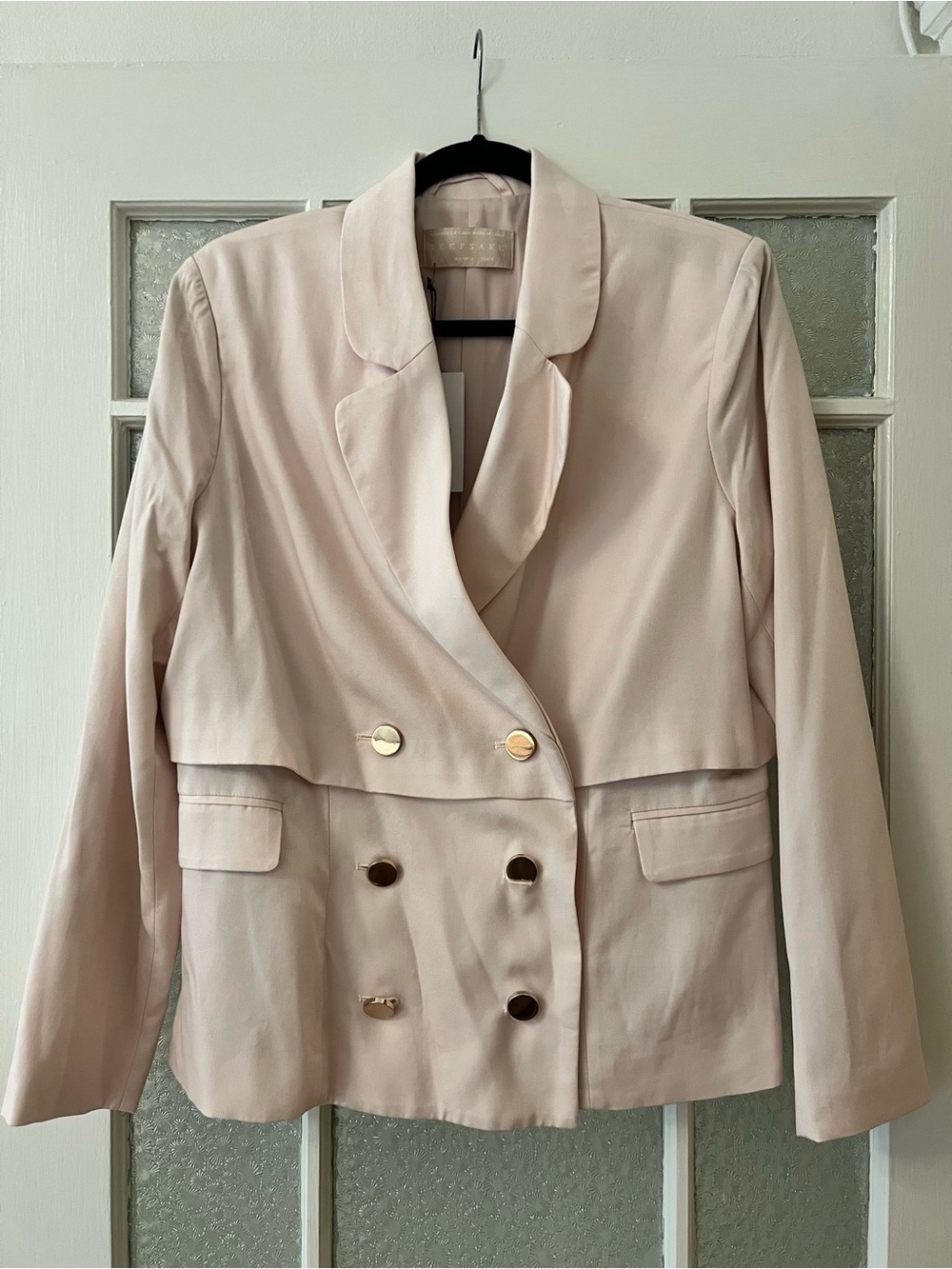 NWT Keepsake the Label Mindful Blush Mink Double-Breasted Blazer